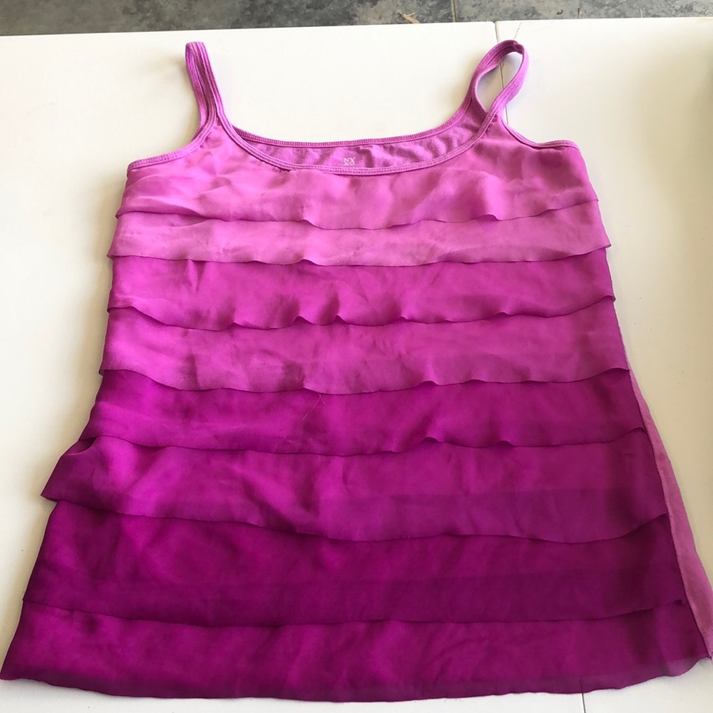 Pink ruffle tank top